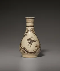 En liten malt Jizhou-vase, sørlige Song-Yuan-dynastiet