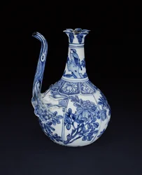 Blå og hvit kraak granateple øl malt med fugler og blomster, Wanli, 1580-1600 (porselen)