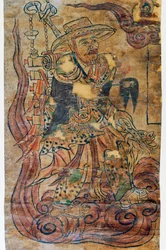 Pilegrimsmunk, miniatyr, Dunhuang, kinesisk sivilisasjon, 900-tallet
