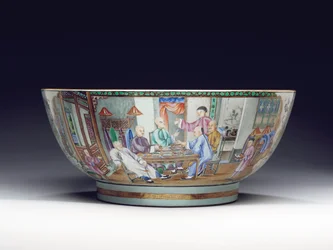 Sjelden og massiv punchbowl, ca. 1775