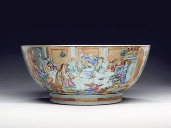 Sjelden og massiv punchbowl, ca. 1775