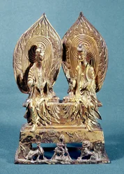 Buddhaene Prabhutaratna og Sakyamuni, fra Hebei-provinsen, Nordlige Wei-dynasti, 518 e.Kr.