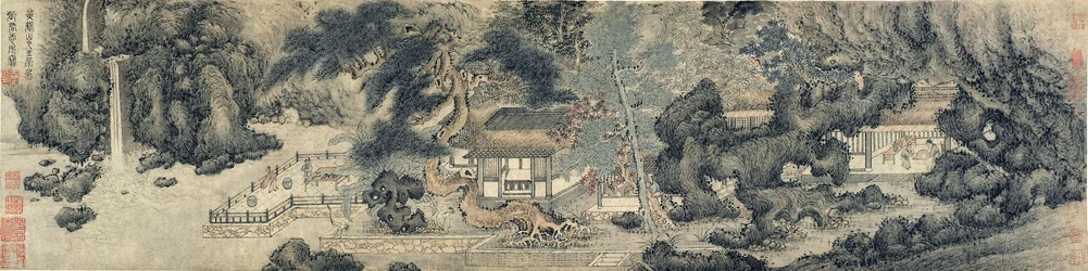 The Hall of Parents Ease, Ming eller Qing-dynastiet, muligens 1600-tallet (blekk og farge på papir)