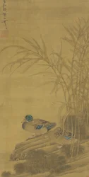 To ender blant siv ved vannkanten, Ming- eller Qing-dynastiet, 1400-1700-tallet
