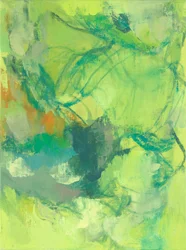 Abstrakt komposisjon, Organisk/Hage-serie II, 2022 (olje på linlerret)