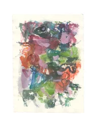 Abstrakt komposisjon, Organisk serie, 2021 (akvarell, gouache og kull på håndlaget akvarellpapir)