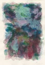 Abstrakt komposisjon, Organisk/planteserie, 2021 (akvarell, gouache og kull på akvarellpapir)