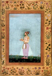 Mughal-prinsen Dara Shokuh med et brett med juveler, ca. 1640 (miniatyr)
