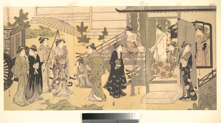 En forkledd scene fra Fortellingen om Genji (Fūryū Yatsushi Genji), kapittel 33, «Blåregnblader (Fuji no uraba)»