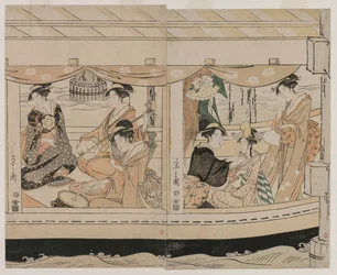 Båtliv på Sumida-elven, midten av 1790-tallet.