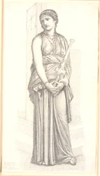 Medea med sverd i hånden, helfigur