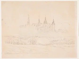 Studie for Glyptotekets "Høstlandskap. Frederiksborg slott i mellomgrunnen"