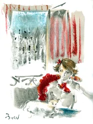 Claudine a Paris av Willy og Colette Willy, utgitt i 1946 (farge litho)