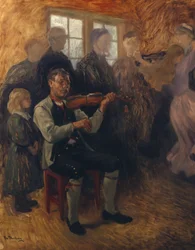 En Numedals-spelemann (studie) (olje på lerret)