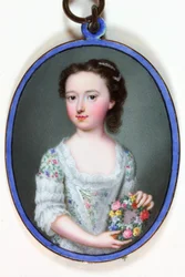 Lady Elizabeth Cavendish Bentinck, senere viscountesse Weymouth og Marchioness of Bath (emalje)