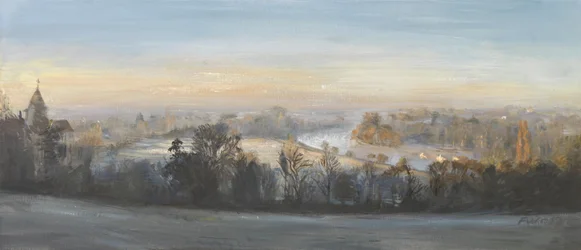 Blå søndag vintermorgen – Richmond Hill, 2013 (olje på lerret)