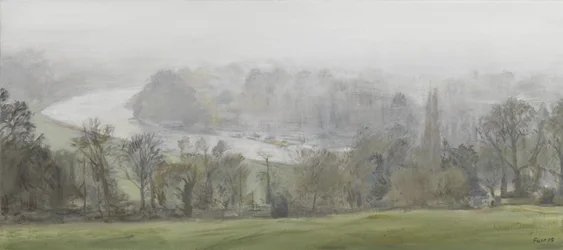 In a Tough (Sølv) - Themsen fra Richmond Hill, Mists, 2015 (olje på lerret)