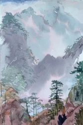 Rosefjellene, Shangri La, 2015 (akvarell på papir)