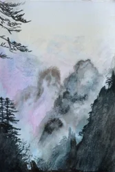Begynner å tro (rosa), 2015 (akvarell på papir)