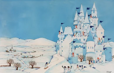 Snowman Castle, 1997 (wc på papir)