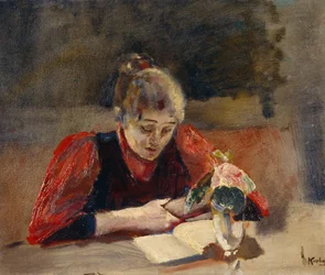 Oda sitter og leser