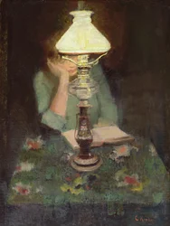 Oda med lampe (olje på lerret)