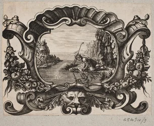 Emblem med en hyrde reflektert i en innsjø