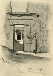 Inngang til tempelet i Edfu, Egypt, 1898.