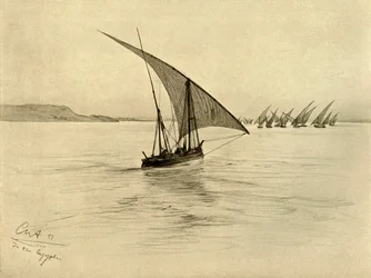 Feluccas on the River Nile, Cairo, Egypt, 1898.     1181116   no       norwegian Successfully Translated  Original: Portrait de Henri Fourcade (Monsieur Henri Fourcade au bal Translat: Portrait de Henri Fourcade (Monsieur Henri Fourcade au bal 1209784 no n