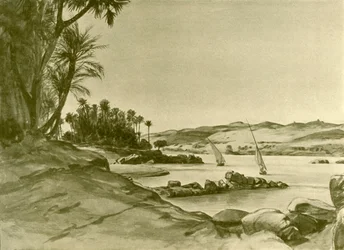 Feluccas ved Nilen, Egypt, 1898.