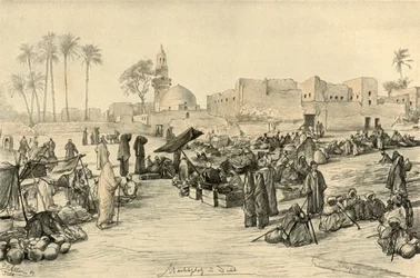 Marketplace, Asyut, Egypt, 1898.