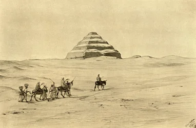 Pyramid of Djoser ved Saqqara, nær Kairo, Egypt, 1898.