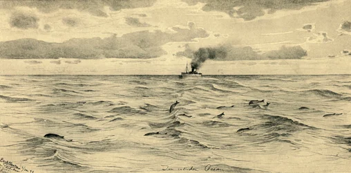 Dampskip på Det indiske hav, 1898.
