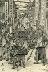Gatebilde, Kanton, Kina, 1898.