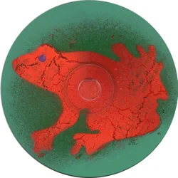 Frosk ca. 2023 (akryl på CD)