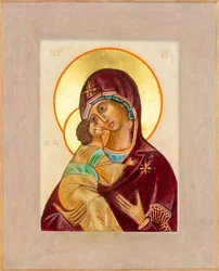 Madonna og barn-ikon, 2012 (eggetempera på tre, bladgull)