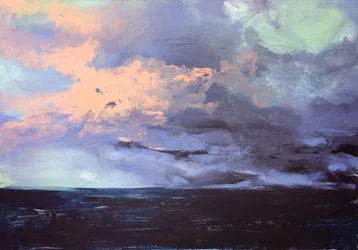 Stormfullt hav og himmel