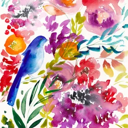 Fargerik blomsterfugl