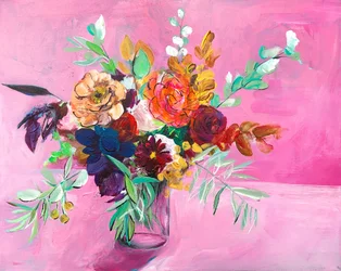 Fargerik blomsterbukett