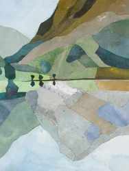 Buttermere Reflection, 2015 (akvarellmalt papirkollasj)