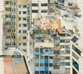 Hong Kong, 2011 (akvarellmalt papirkollasje)