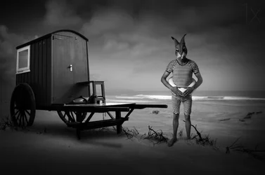 En ensom badegjest på Rabbit Beach
