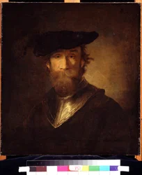 Gammel soldat i en svart beret. En gammel soldat i en svart beret. Maleri av Christopher Paudiss (1630-1666). Tysk kunst fra 1600-tallet. Pushkin Museum of Fine Arts, Moskva.