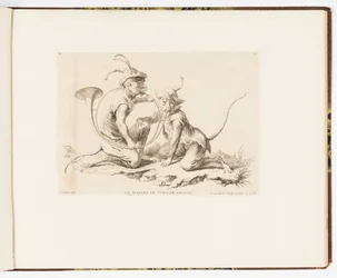 Plate 10, Jakthornets mester, apekatt eller ulike handlinger i menneskelivet representert av aper