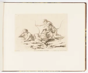 Plate 7, Le Lavement Donné (The Enema Given), Monkey Antics eller Different Actions of Human Life represented by Monkeys