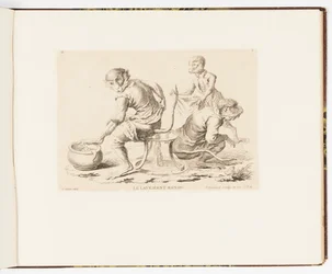 Plate 8, Le Lavement Rendu (The Enema Delivered), Monkey Antics eller Different Actions of Human Life represented by Monkeys