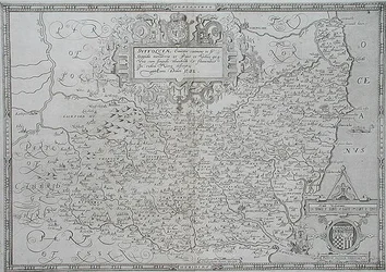 Kart over Suffolk, gravert av William Web