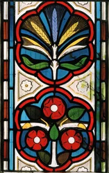 Roser og hvete, 1865 (farget glass)