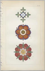 Kunsten å dekorativt design: med et vedlegg, som gir klokkeslett for blomstene åpne, utgitt av Day & Son, London, 1862