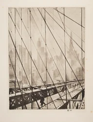 Ser gjennom Brooklyn Bridge, pub. 1921.